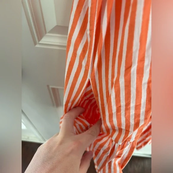 Olivia James The Label Ro Dress in Orange Tiered Stripe Mini Dress Size Small - Picture 7 of 7